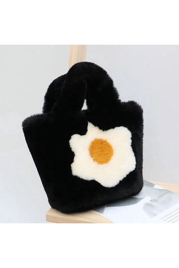 Luxury Artificial Rabbit Hair Handbag Large Capacity Shoulder Bag Delivery Gold Metal Chain Soft Premium Fleece Bag for Women