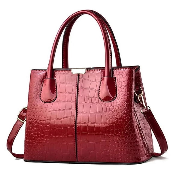 MMYGU New Trendy Alligator Handbag Female Bright Leather Shoulder Messenger Bag Causla To-handle Bag Lady Shopping Tote Purse