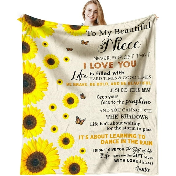 MMYGU Niece Birthday Gifts Niece Gifts from Auntie Gifts for Niece from Aunt Niece Birthday Gift Ideas Throw Blanket 30x40in
