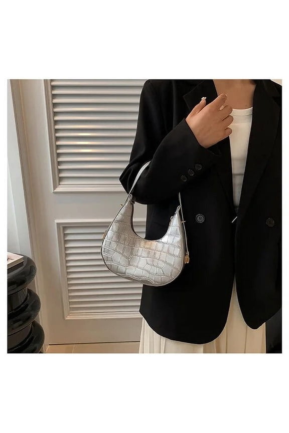 PU Leather Women Luxury Designer Handbag Purses Fashion Vintage Double Zipper Half Moon Crescent Hobos Shoulder Bags Hot