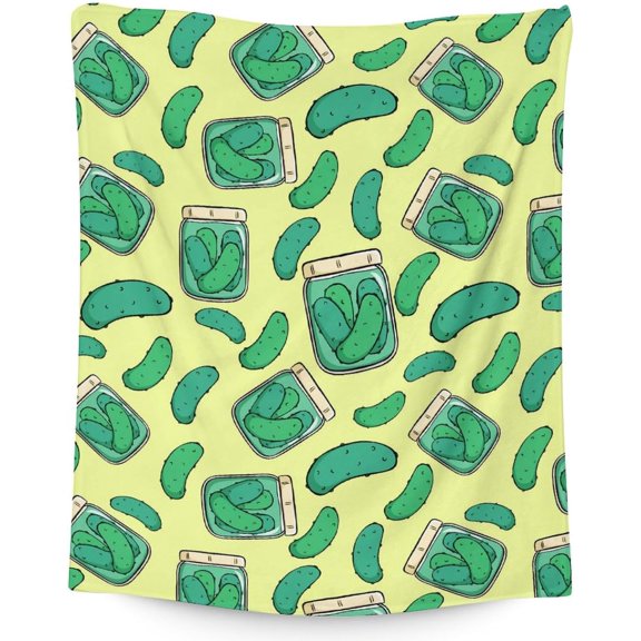 MMYGU Pickle Blanket Gifts Funny Throw Blanket for Adults Kids Lightweight Plush Soft Cozy Warm Flannel Blankets for Bed Couch 60x80in