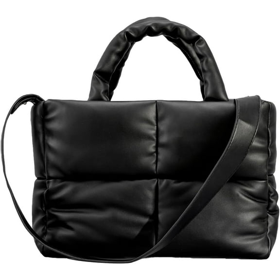 MMYGU Puffer Tote Bag, Puffy Bags for Women Light Winter Down Cotton Padded Quilted Tote Bag Shoulder Handbags Purse