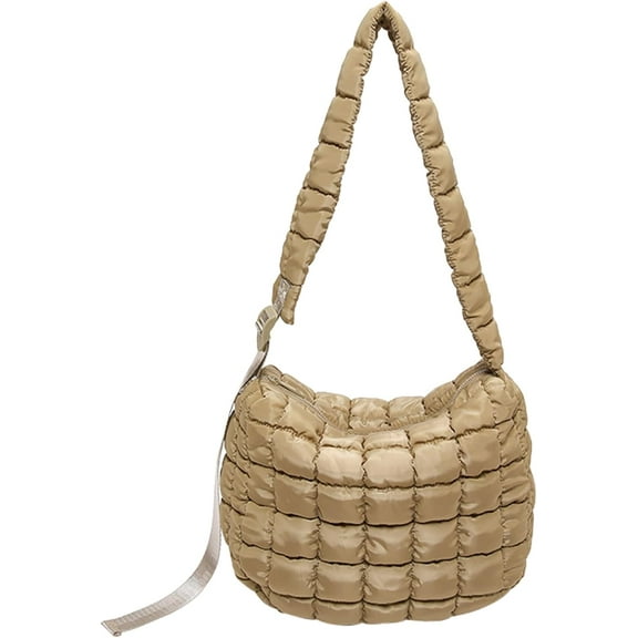 MMYGU Puffer Tote Bag for Women Lightweight Quilted Padding Bag Large Soft Puffy Crossbody Shoulder Bag Purse
