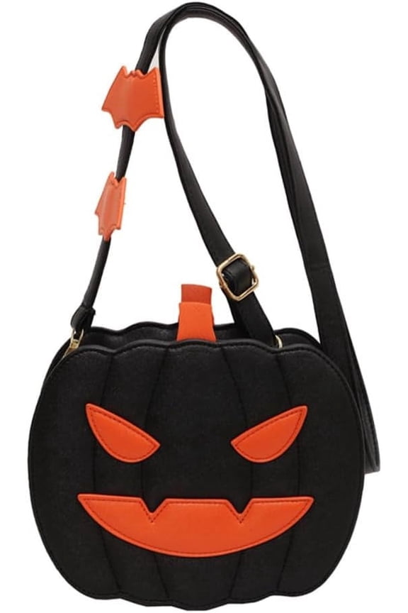 Pumpkin Crossbody Bag Purse Novelty Halloween Devil Shoulder Bag for Women Funny Bat Wing Crossbody Purse