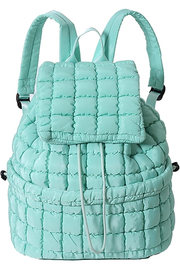 Quilted Backpack for Women Lightweight Puffer Drawstring Padding Hiker Back Pack Travel Backpack College Gym Bag