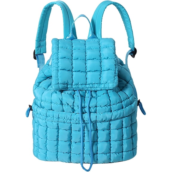 MMYGU Quilted Backpack for Women Lightweight Puffer Drawstring Padding Hiker Back Pack Travel Backpack College Gym Bag