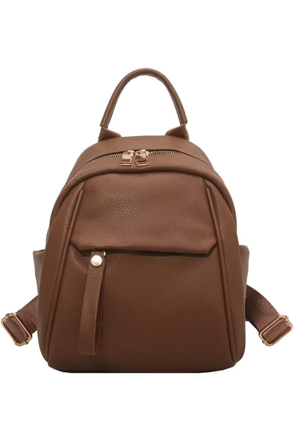 Small Backpack for Women Soft Vegan Leather Daypack Mini Water Resistant Travel Backpack Multiple Pockets Everyday Bag