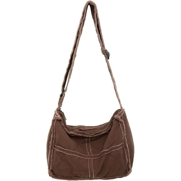 MMYGU Small Canvas Crossbody Bag for Women Men Y2k Hobo Bags Mini Messenger Bag Shoulder Bag Grunge Hippie Purse