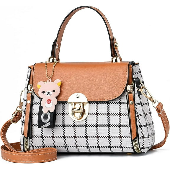 MMYGU Small Purses and Handbags for Women Fashion Teenage Girls Crossbody Bag Lightweight Shoulder Bag Plaid Pattern Satchel