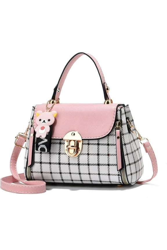 Small Purses and Handbags for Women Fashion Teenage Girls Crossbody Bag Lightweight Shoulder Bag Plaid Pattern Satchel