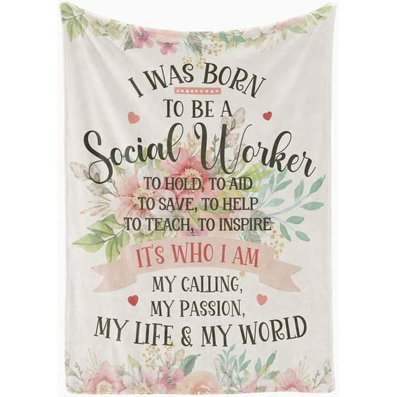 MMYGU Social Worker Throw Blanket Unique Social Work Month Appreciation Graduation Gifts for BSW MSW DSW(40*50inch)