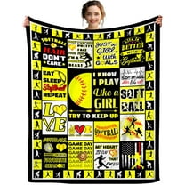 MMYGU Softball Blanket Girls Softball Gifts for Girls Blankets and Throws Stuff Softball Blankets for Girls Boys Kids Teens Adults Bedroom Decor 30x40in