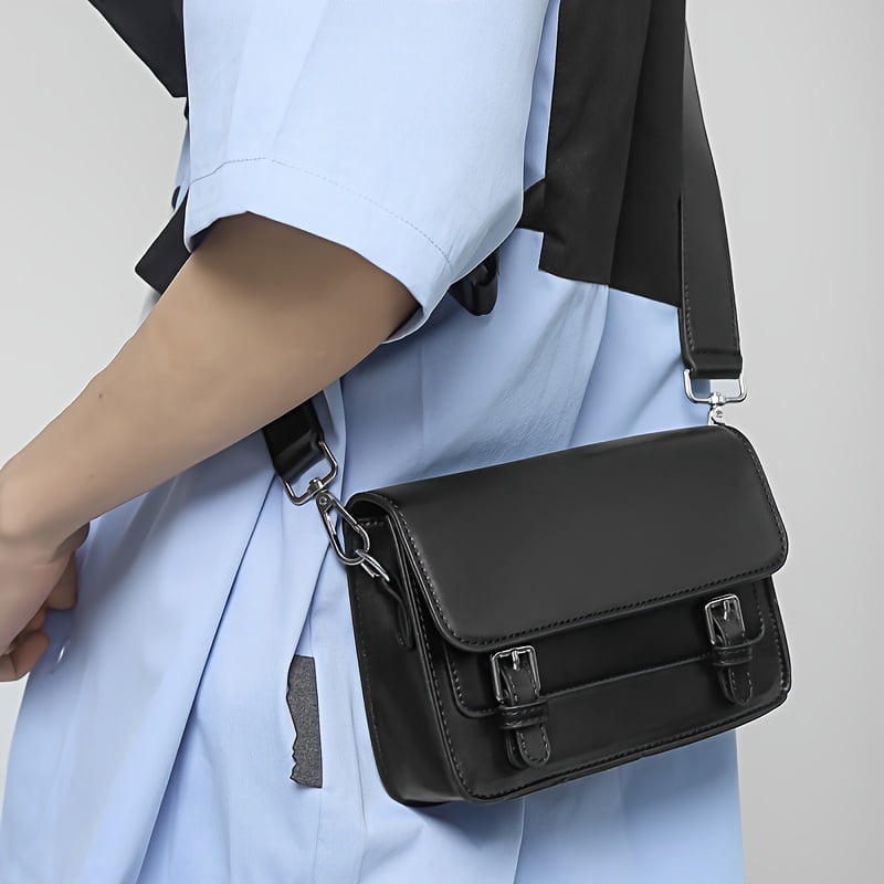 MMYGU Square Sling Bag For Men Small Flip Messenger Bag Versatile Crossbody Bag For Hanging Out & Daily Commute Best Couple Bag