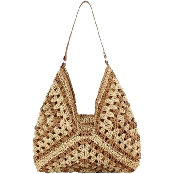 MMYGU Straw Beach Bag Hobo Bags for Women Vintage Shoulder Bag Everything Tote Bag Summer Beach Bag Holiday Work Bag 2024