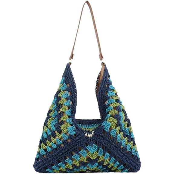 MMYGU Straw Beach Bag Hobo Bags for Women Vintage Shoulder Bag Everything Tote Bag Summer Beach Bag Holiday Work Bag 2024