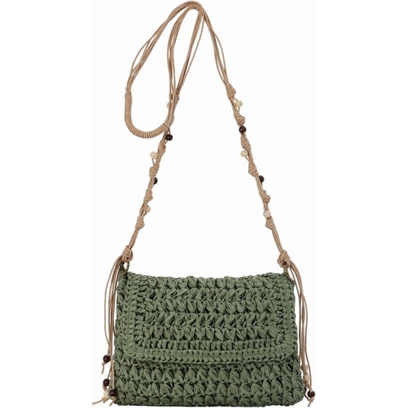 MMYGU Straw Clutch Purse for Women Envelope Wallet Straw Crossbody Shoulder Handbags Summer Beach Woven Bag