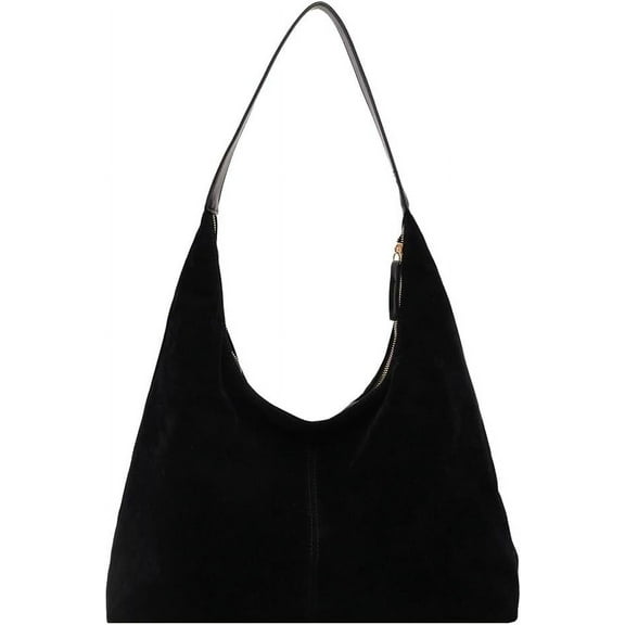 MMYGU Suede Bag Brown Tote Bags for Women Suede Purse Fall Crescent Bag Slouchy Handbag