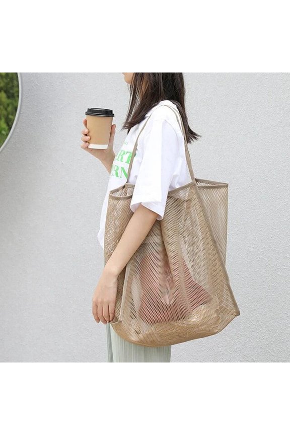 Summer Mesh Hollow Out Tote Bag For Women Candy Color Beach Bag Large Capacity Shoulder Bag Casual Shoping Girl Clutch Pack Bols