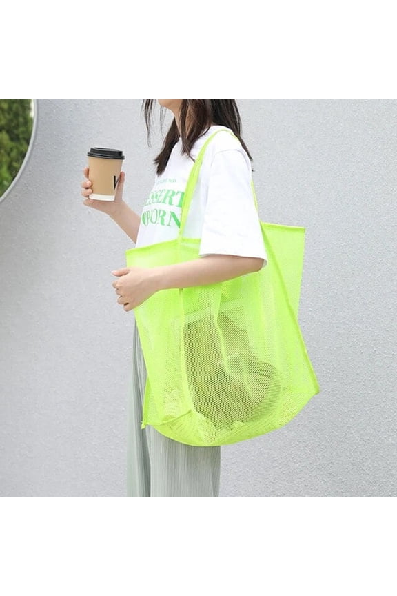 Summer Mesh Hollow Out Tote Bag For Women Candy Color Beach Bag Large Capacity Shoulder Bag Casual Shoping Girl Clutch Pack Bols