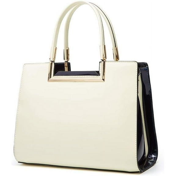MMYGU Top Handle Handbag for Women Glossy Leather Tote Bag Large Capacity Shoulder Bag Retro Crossbody Bag Satchel