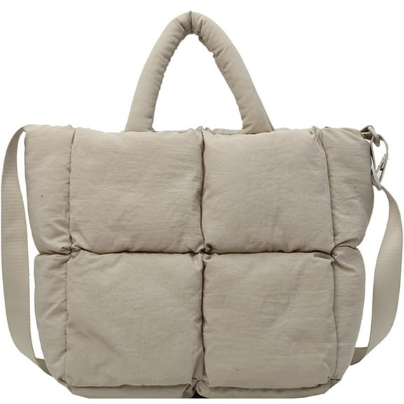 MMYGU Tote Bag, Puffy Purse Crossbody Bags for Women Lightweight Down Cotton Padded Tote Bag
