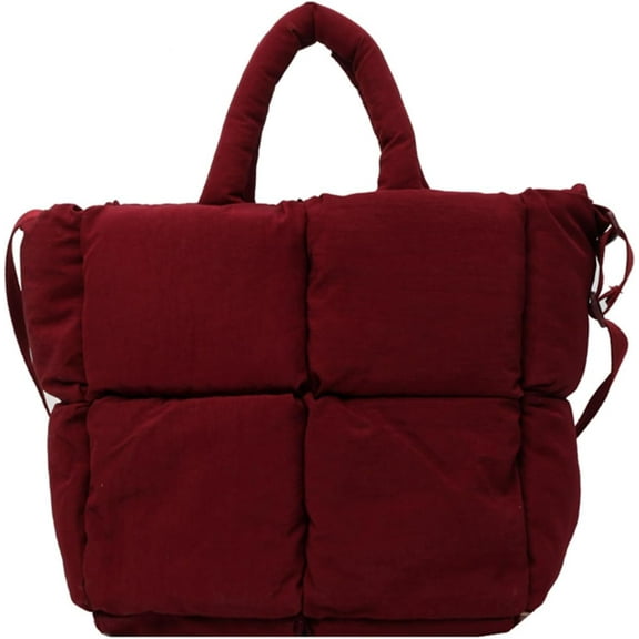 MMYGU Tote Bag, Puffy Purse Crossbody Bags for Women Lightweight Down Cotton Padded Tote Bag