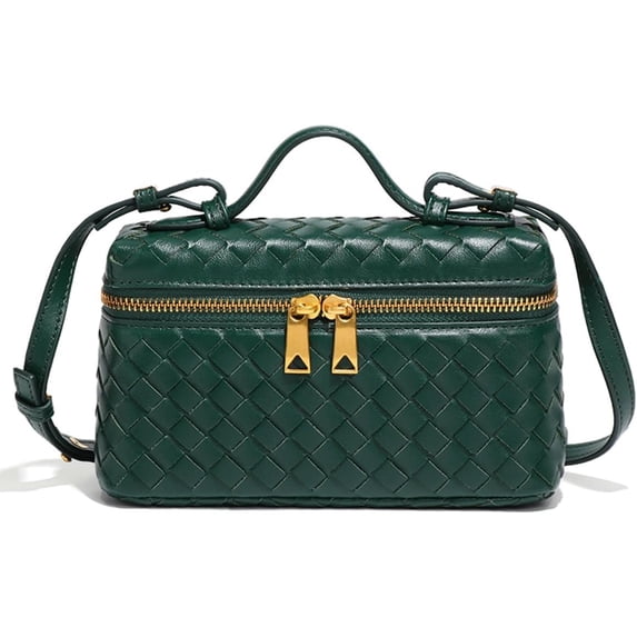 MMYGU Trendy Woven Crossbody Purse Square Box Bags Women Shoulder Bag Cute Satchels Mini PU Leather Top-Handle Tote Handbag