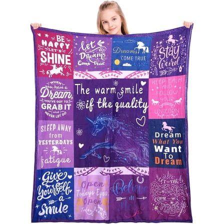 MMYGU Unicorn Blanket for Girls Cartoon Throw Blanket for Girls Birthday Decoration Soft Fleece Blanket Birthday Back to School Gift for 5 12 Year Old Daughter Granddaughter Girls Blanket 50x60in