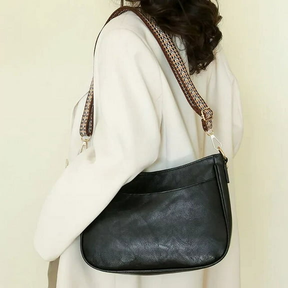 MMYGU Vintage Trendy Crossbody Bag PU Leather Hobo Handbag with Guitar Strap Satchel Purse Underarm Bag for Women and Girls