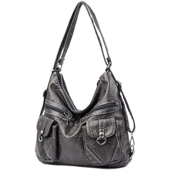 MMYGU Vintage Women Handbags Purses Soft PU Leather Shoulder Bag Hobo Handbag Tote Bags Backpack Stylish Satchel Zip Pocket