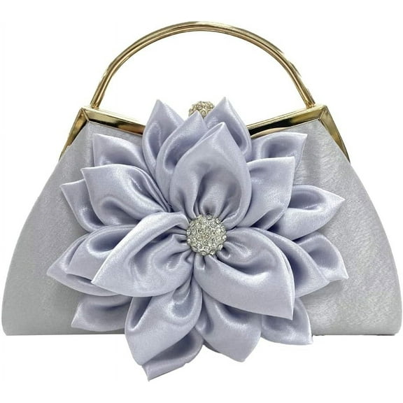 MMYGU Women Clutches Retro Flower Evening Handbag Sparkle Rhinestone Top Handle Handbag Gatsby Satchel Purse