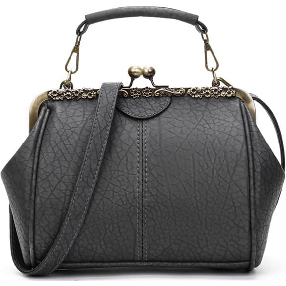 MMYGU Women Handbags Retro Hollow Tote Bag Purse Leather Satchel Kiss Lock Shoulder Bags Evening Clutch Bag Crossbody Bag