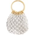thumbnail image 1 of MMYGU Women Mini Clutch Tote Handbag Top-handle Bucket Drawstring Handbag Beach Woven Handmade Fishing Net Bag Pouch Purse, 1 of 6