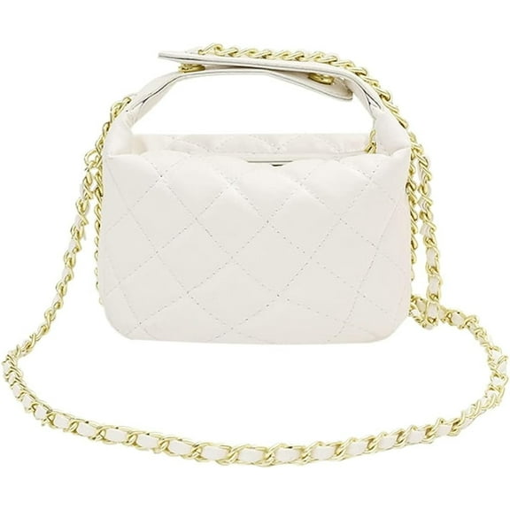 MMYGU Women Mini Tote Bag Cute Quilted Crossbody Shoulder Bag Top Handle Satchel Purses Mini Hobo Handbag with Chain Strap