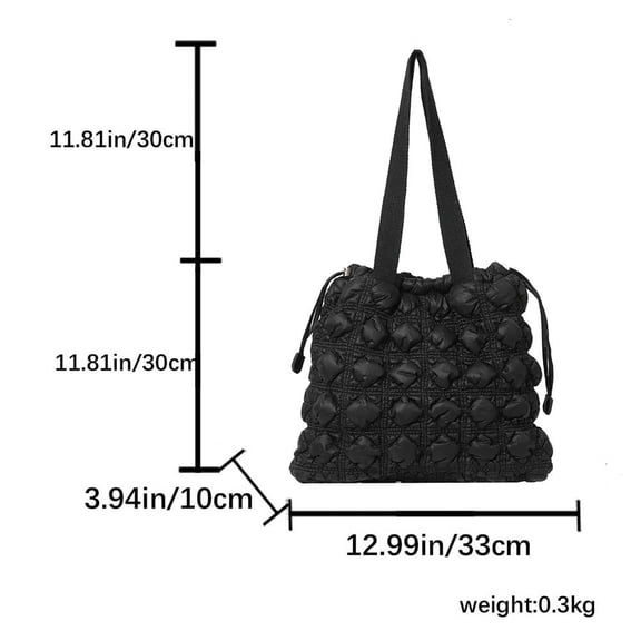 MMYGU Women Puffer Tote Handbag Large Capacity Padded Quilted Shoulder Bag Drawstring Puffy Cloud Satchel Bag Fashion Underarm Bag