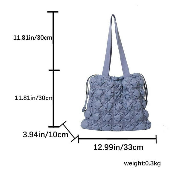 MMYGU Women Puffer Tote Handbag Large Capacity Padded Quilted Shoulder Bag Drawstring Puffy Cloud Satchel Bag Fashion Underarm Bag