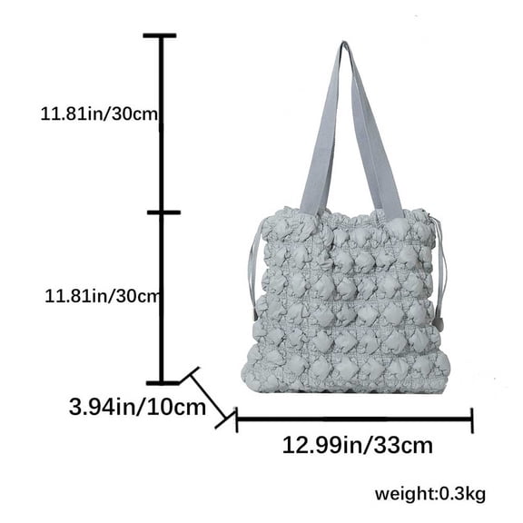 MMYGU Women Puffer Tote Handbag Large Capacity Padded Quilted Shoulder Bag Drawstring Puffy Cloud Satchel Bag Fashion Underarm Bag
