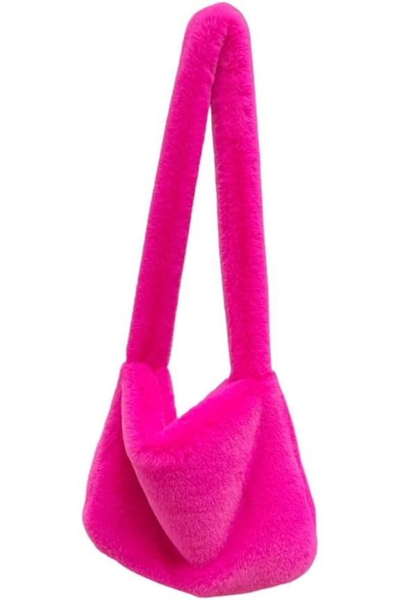 Women’s Furry Crossbody Bag Large Capacity Fuzzy Faux Fur Shoulder Bag Slouchy Y2k Soft Plush Hobo Bag Purse