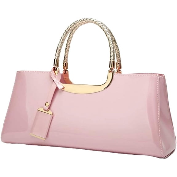 MMYGU Women's Metallic Clutch Purse Glossy Leather Hobo Bag Retro Elegant Handbag Large Tote Bag Purse for Wedding Prom Party