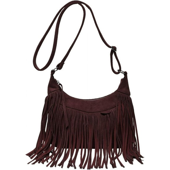 MMYGU Women’s Tassel Faux Suede Leather Hobo Cross Body Chain Shoulder Bag Satchel