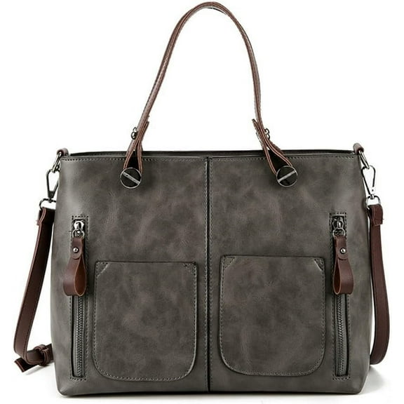 MMYGU Women’s Tote Handbag Multi Pockets Crossbody Bag Retro Shoulder Bag Top Handle Handbag Purse for Work