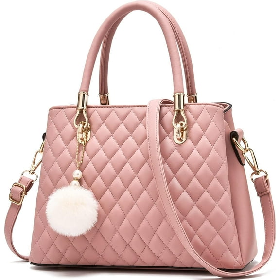 MMYGU Womens Leather Handbags Purses Top-handle Totes Satchel Shoulder Bag for Ladies with Pompon