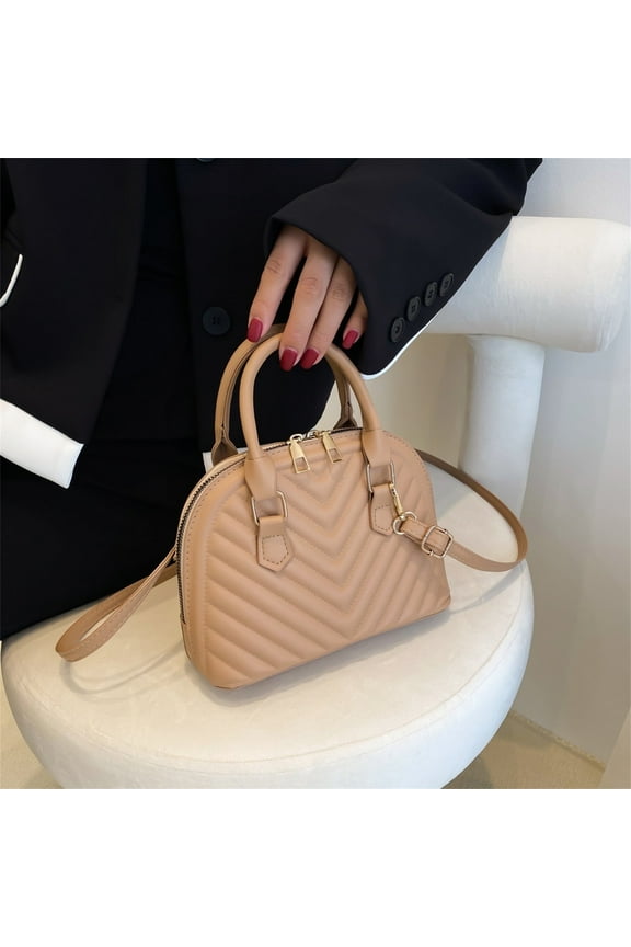 Womens Purses and Handbags Shoulder Bag Ladies Designer Satchel Messenger Tote Fashion Solid Color Leather Versatile Handbag Double Zipper Adjustable Strap Crossbody Bags