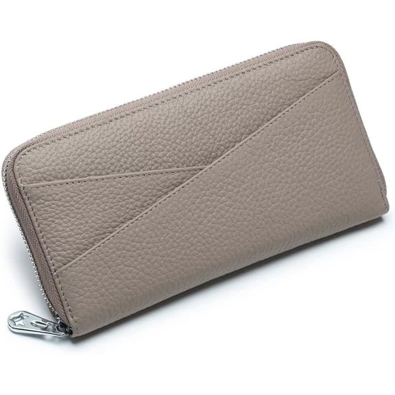MMYGU Womens Wallet Genuine Leather RFID Blocking Credit Card Case Elegant Clutch Purse Travel Phone Wallet with ID Window