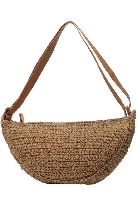Woven Crossbody Bags for Women Straw Shoulder Purse Beach Bag Straw Purses Dumpling Handbag 2025 Handmade Crossbody