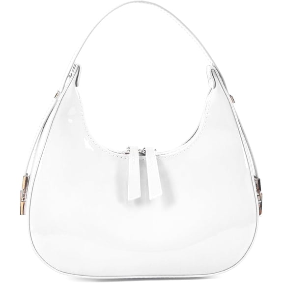 MMYGU Y2K Moon Bag Women's Crescent Shoulder Bag Retro Handbags Top Handle Patent Leather Cute Small Underarm Bag