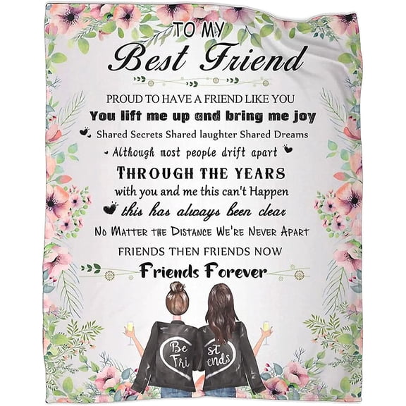 MMYGU to My Best Friend Blanket for Women Ultra Soft Flannel Throw Blanket for Friends BFF Bestie Girls Birthday Anniversary 30x40in