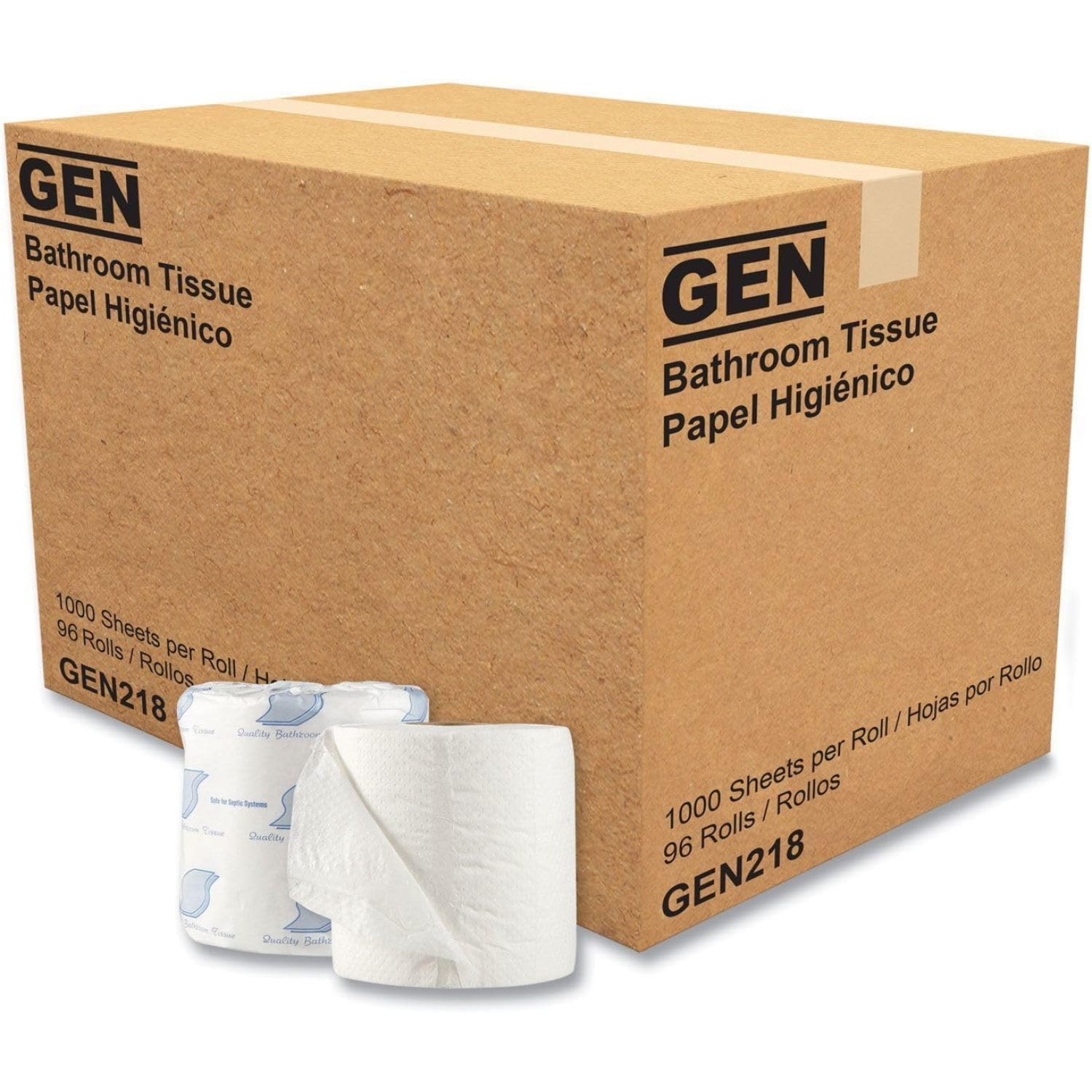 MMZP 218 Standard Bath Tissue, 1-Ply, 1000 Sheets (Case of 96 Rolls)