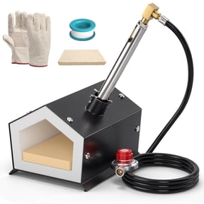 MMasters Portable 1 Burner Propane Gas Forge, up to 2600°F High Temperature, Compact Blacksmithing & Knife Making Forge Kit with Fire Brick & Gloves