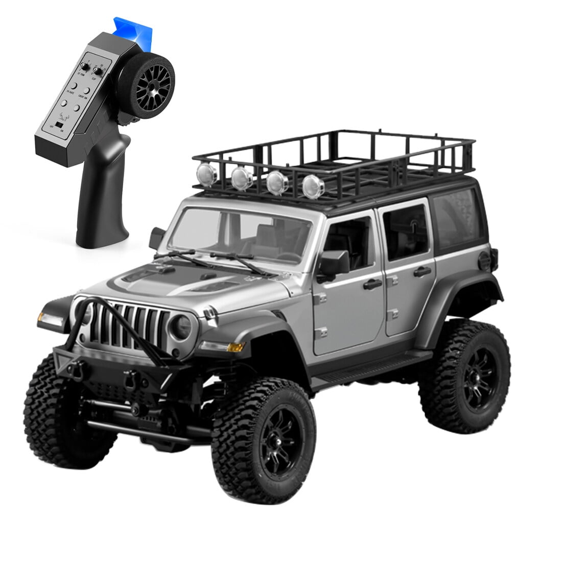 MN-128 1/12 Scale 4WD RC Rock Crawler, 2.4GHz Remote Control Off-Road Car Truck with LED Lights, All Terrain Hobby Grade Electric Vehicle for Teens and Adults